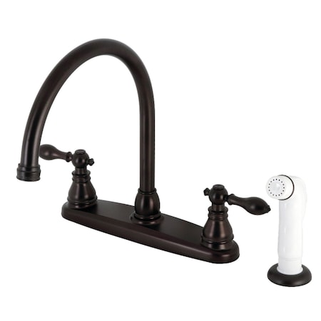 Kingston Brass KB725ACL Centerset Kitchen Faucet with Side Sprayer, Oil Rubbed Bronze KB725ACL